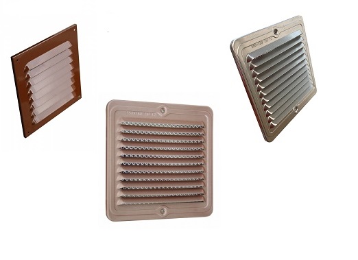 Lüftungsgitter Aluminium natur/ kupferfarbig/ braun